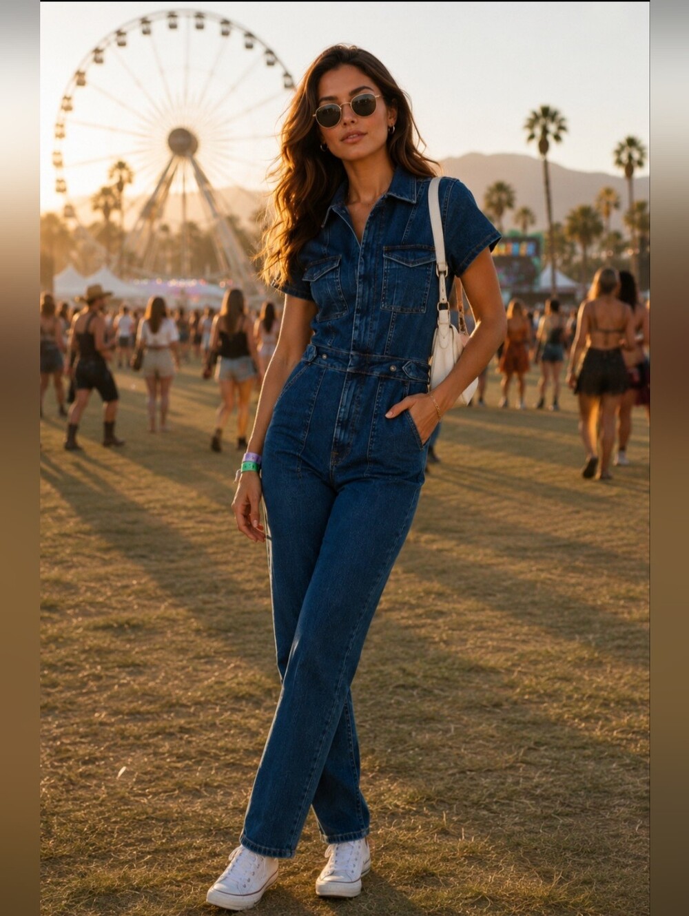 Good American NWT $199 Denim Utility Jumpsuit Indigo Wash Size Medium